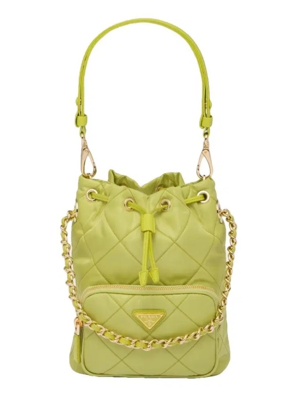 Prada Re-Edition Chaîne Re-Nylon Lime Shoulder Bag